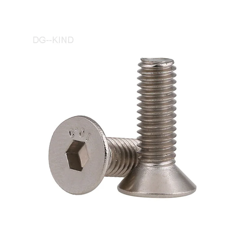 5/10/20 pcs rate 10.9 ni-plated carbon steel hexagonal socket countersunk head screws thread diameter M1. 6-M8 length 3-50mm