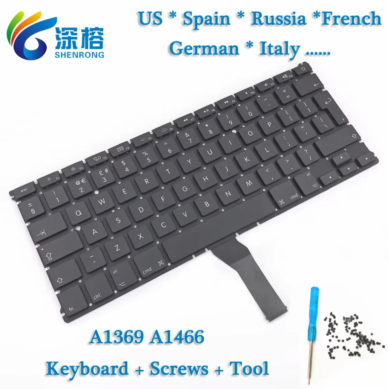 Laptop Replacment  UK AR FR  IT  TUR RU Keyboard  Macbook Air 13.3