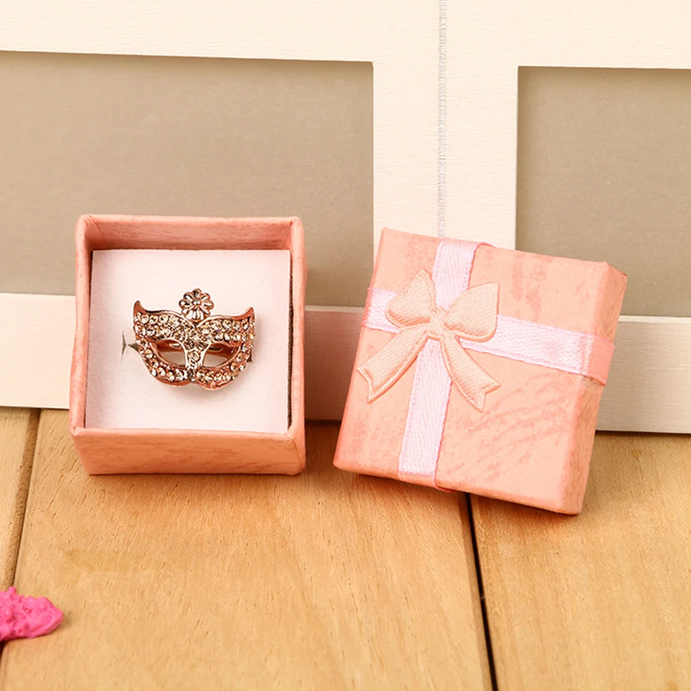 

5Pcs Pink Jewelry Box Bowknot Elegant Design Small Size Lightweight for Rings Earrings Pendant Gifts Jewelry Box