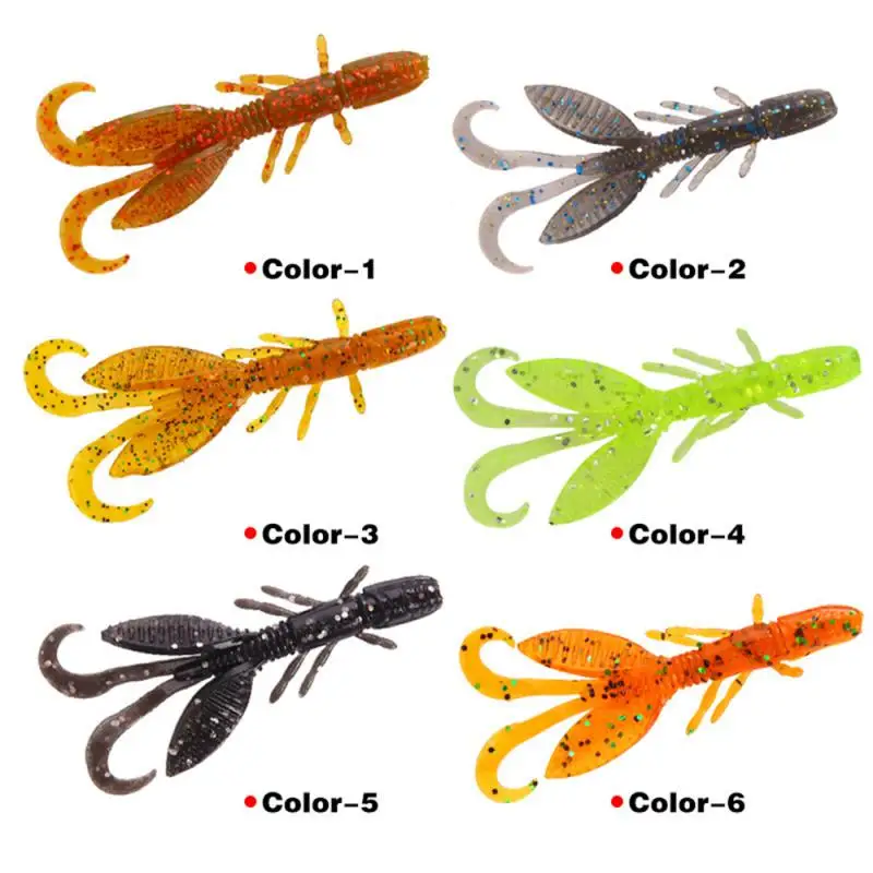 5/10/20/50PCS Soft Bait Silicone Lures Worm 5.5cm 1.4g Fishing Lures Attractive Wobbler Fake Bait Imitation Shrimp Fishing Gear