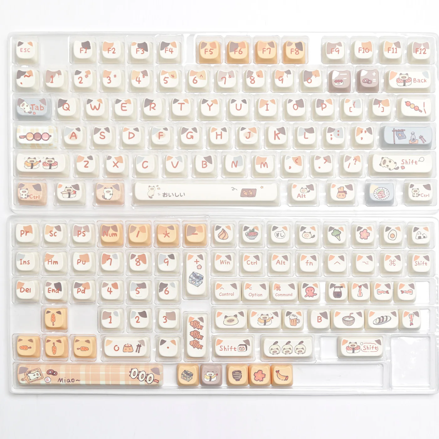 Imagem -04 - Mao Susi Cat Keycaps para Teclado Mecânico Material Pbt Dye-sub Grande Grupo 7u Alice Layout Space Bars Hi75 A61 Keycaps