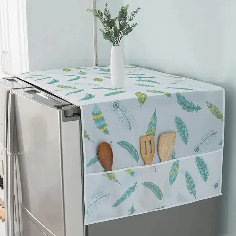 

Refrigerator Dust Cover with Storage Bag Washable Printing Multi-purpose Household Washing Machine Cabinet Dust Protection Cover