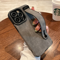Luxury Sheepskin Leather Wristband Soft Phone Case For Iphone 11 12 13 14 15 16 Pro MAX Plus X XR XS 7 8 Plus SE Support Cover