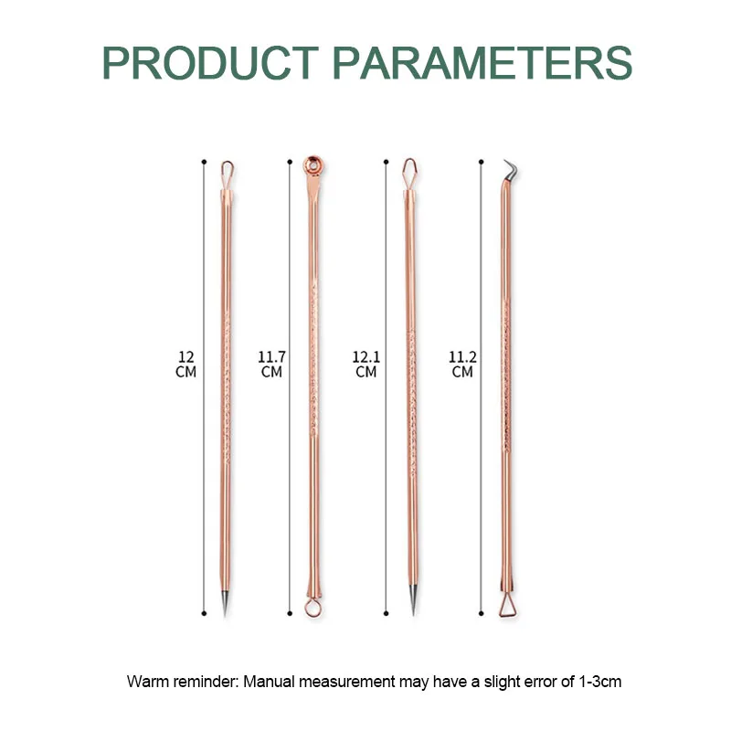 Novo 4 pçs ferramenta de espinha ferramentas de remoção de cravo retirar remover cravos e cravos ferramenta de limpeza rosa ouro tira fcz04