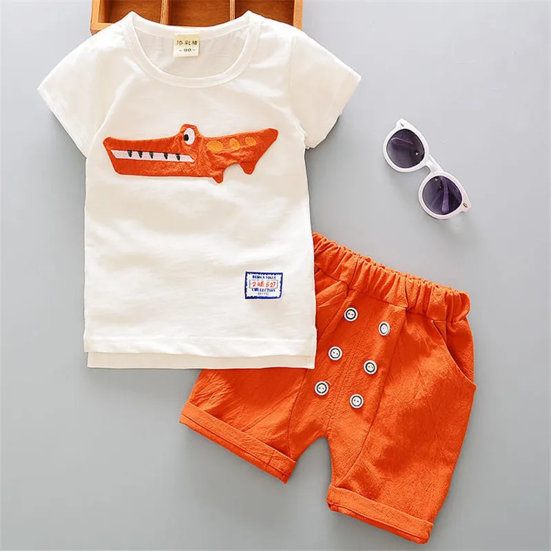 New Summer Baby Girls Clothes Suit Children Boys Cartoon Casual T-Shirt Shorts 2Pcs/Set Toddler Fashion Clothing Kids Tracksuits