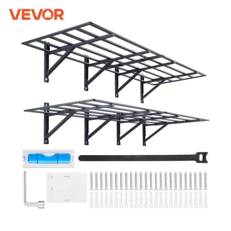 VEVOR 2-Layer Garage Storage Shelving Wall Mounted Tool Box Rack Tool Cabinet Floating Shelves Holder for Shop Workshop