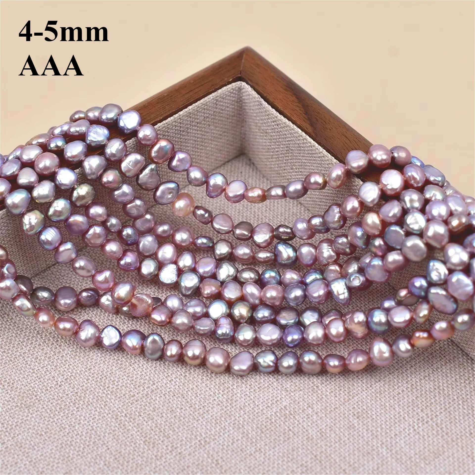 4-5mm Radiant Mirror-Finish Gem Natural Freshwater AAA Irregular Purple Pearl Bead Jewelry MakeDIY Necklace Bracelet Accessories