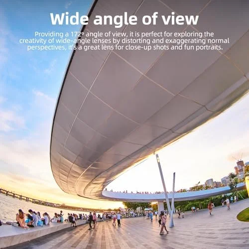 PERGEAR 10mm F5.6II APS-C Fisheye Manual Focus Prime Lens for Fuji XF M43 Sony E Canon EOS M Nikon Z Mount Mirrorless Cameras