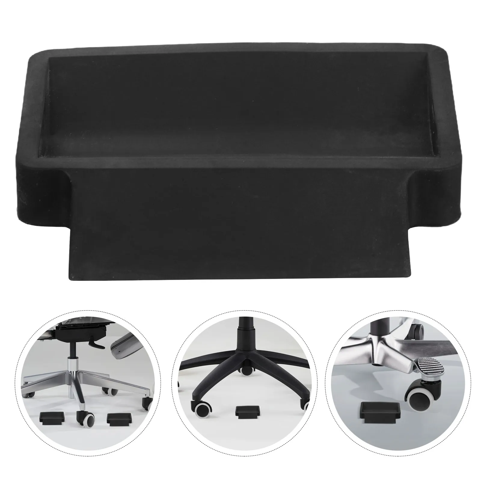4Pcs Office Chair Wheel Stoppers Rubber Stabilizer Cups Anti Movement Furniture Pads Protect Hardwood Tile Floors