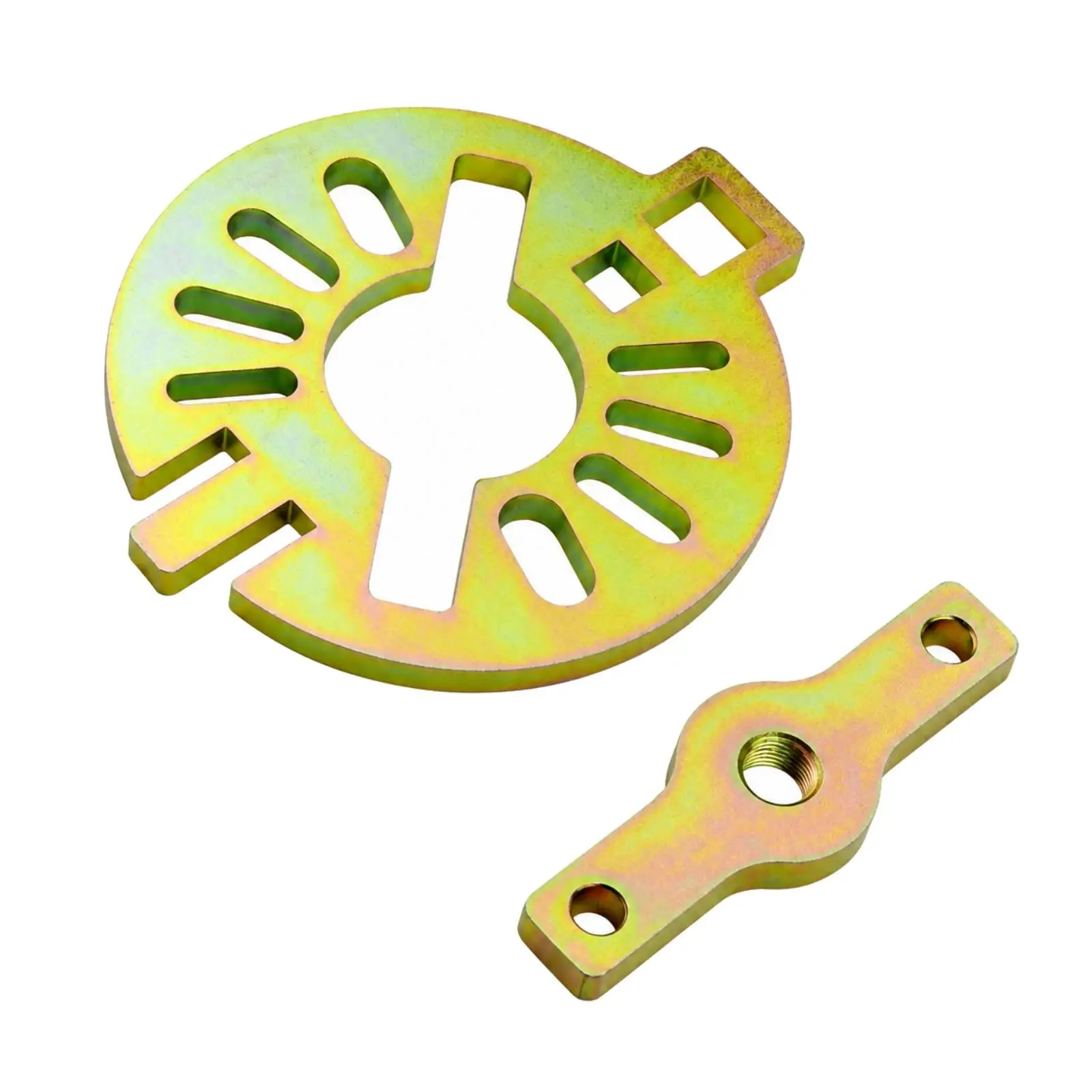 SUV Rear Axle Shaft Nut Wrench 3/8 Inch Thick Steel Straight-Gear Flange Wrench with Gear-Shaft Puller Yellow Zinc for