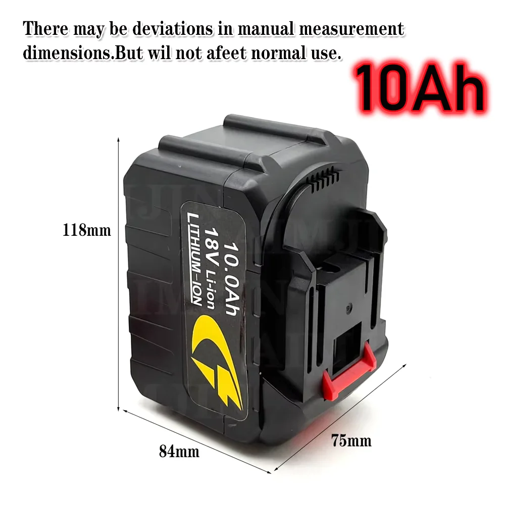 

2026 18V 18650 Rechargeable Lithium Battery 10Ah High Current High Discharge 18 Volts Screwdriver Replacement Battery