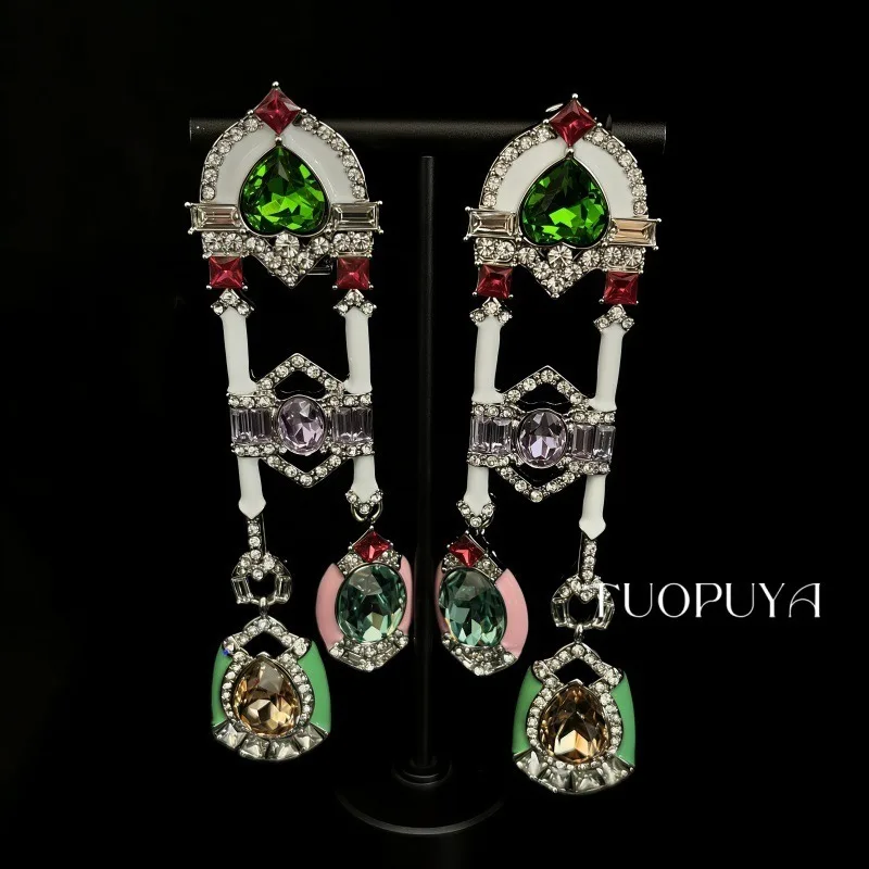 sparkly-oval-teardrop-tassel-earrings-paved-rhinestone-dainty-luxury-minimalist-women-studs