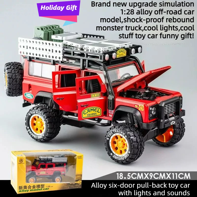 Cool Stuff Toy Car Funny Gift-Simulation Alloy Off-road Car Model,Shock-proof Rebound,Cool Lights,Toys for Kids 2 To 4 Years Old