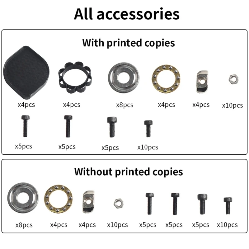 Shock Absorbing Feet for P1S P1P X1E Mk4 3D Printers with Leveling Shims