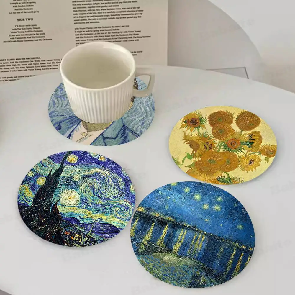 Van Gogh Art Starry Night Sunflower Artistic Print on Wood, Durable for Parties, Unique Holiday Housewarming Present