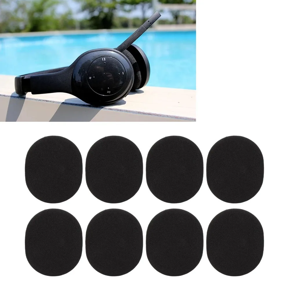 

8PCS Noise Isolation Headphone Ear Pads Soft Sponge Black Replacement Ear Cushions Headset Ear Cushions for Logitech H800