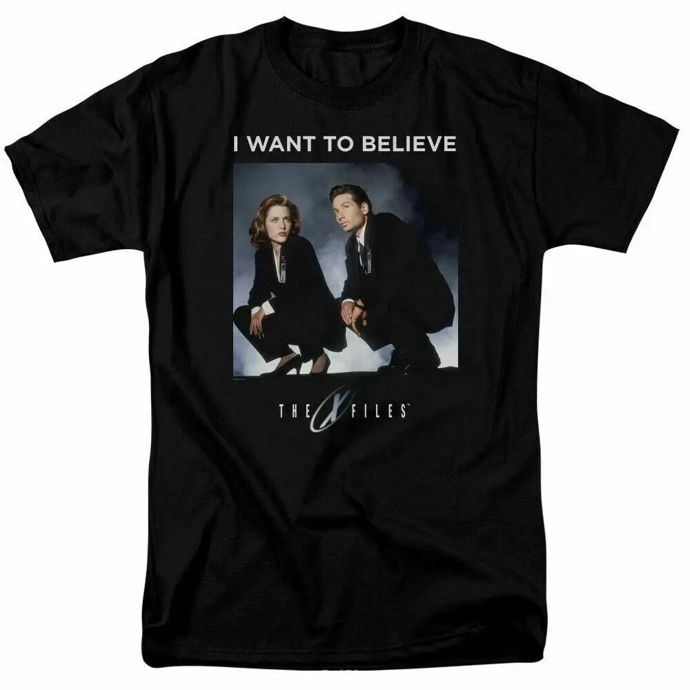 The X Files Want To Believe T Shirt Mens Licensed TV Show Alien UFO Retro Black