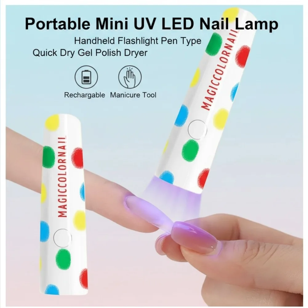 

Миниатюрная портативная УФ-лампа для ногтей, светодиодный фонарик-ручка, быстросохнущий перезаряжаемый инструмент для маникюра