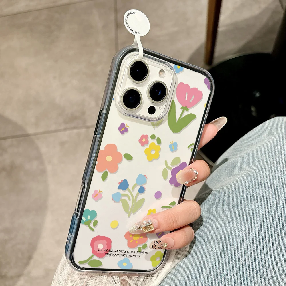 Creative Transparent Floral Phone Case For Samsung S26 Ultra S25 A57 A56 A37 A36 A26 A17 A16 A07 Drop Resistant Protective Case