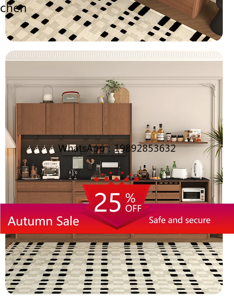 

solid wood multi-functional kitchen cabinet combination overall finished product storage floor medium and ancient style