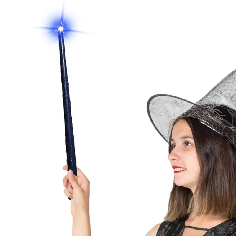 Light Up Wizard Wand com som e luz para crianças, brinquedo brilhante, brinquedo iluminador, fantasia de festa, acessório para o Halloween