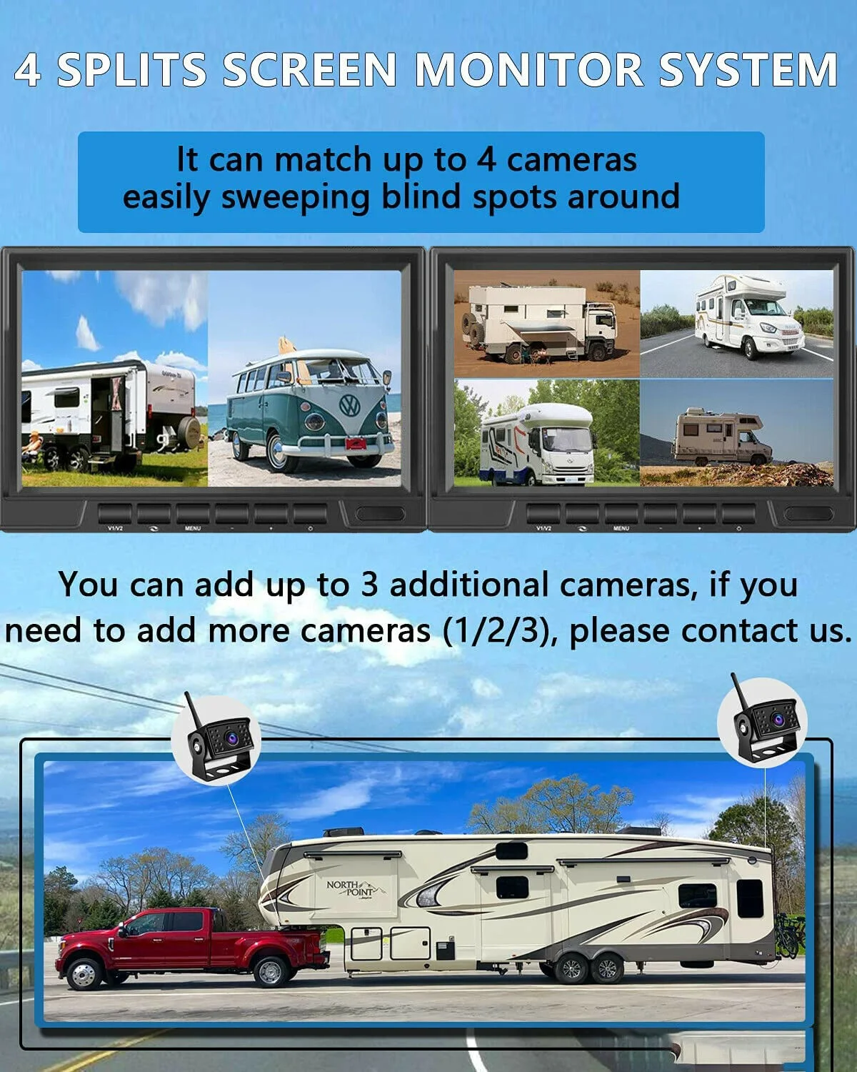 IPoster Novo Caminhão Popular Sem Fio 7 Polegada DVR AI BSD 2 Antena 50m Alcance de Trabalho com Backup Reversão 1080P Kit