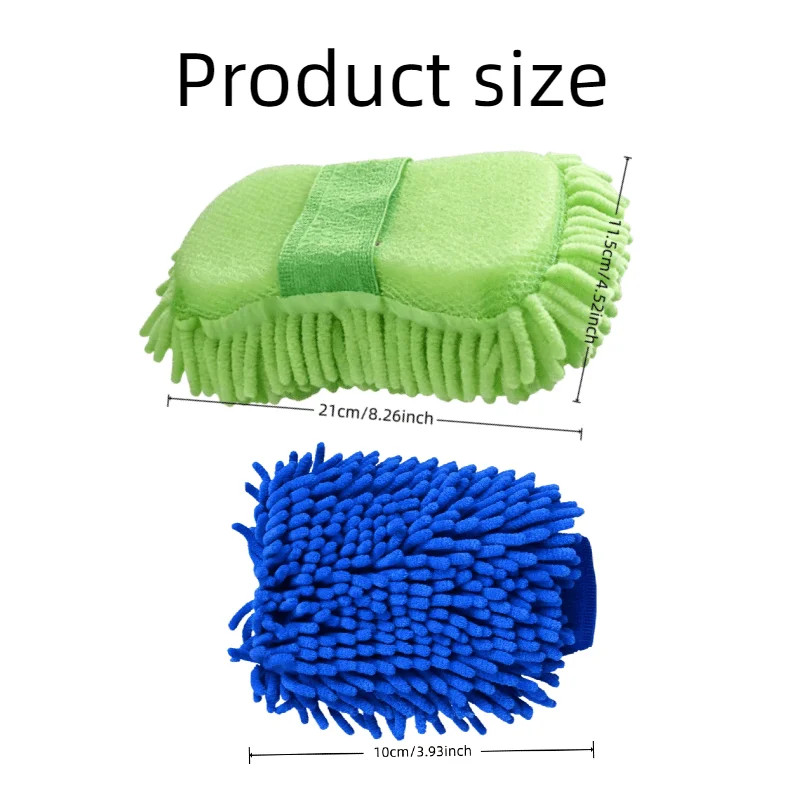 Value pack car care set equipped with super absorbent chenille sponge and chenille wash mitt, perfect for daily household car cl