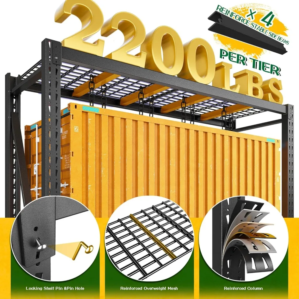 Heavy Duty 3 Tier Metal Storage Shelves Adjustable Black for Garage, Workshop, and Home Organization