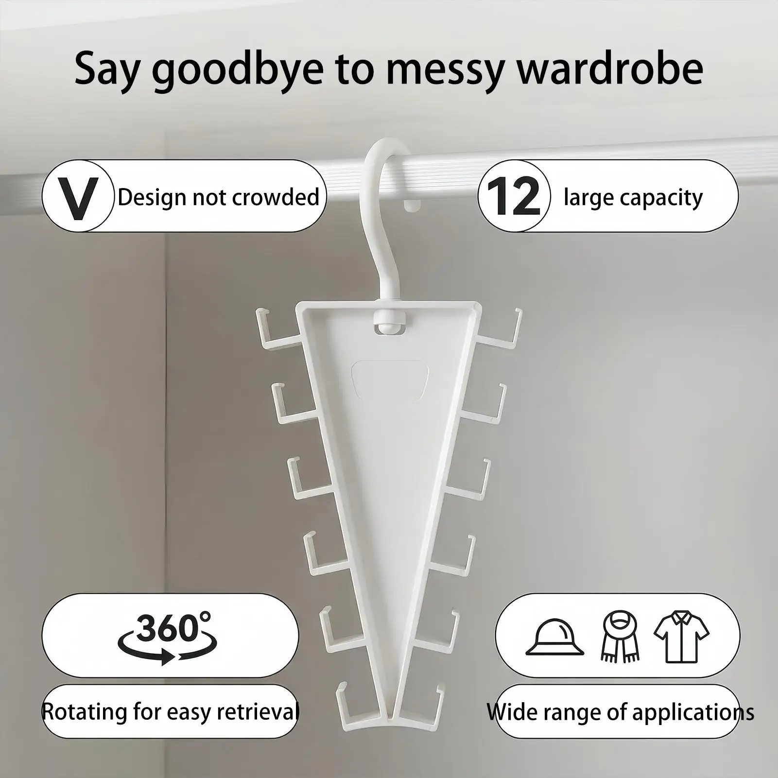 V-Shape Anti-Slip Hook T Shirt Hangers V-Shape Multi Hook Closet Hanger Organizer Space Saving Hangers Wardrobe Clothes Hanger