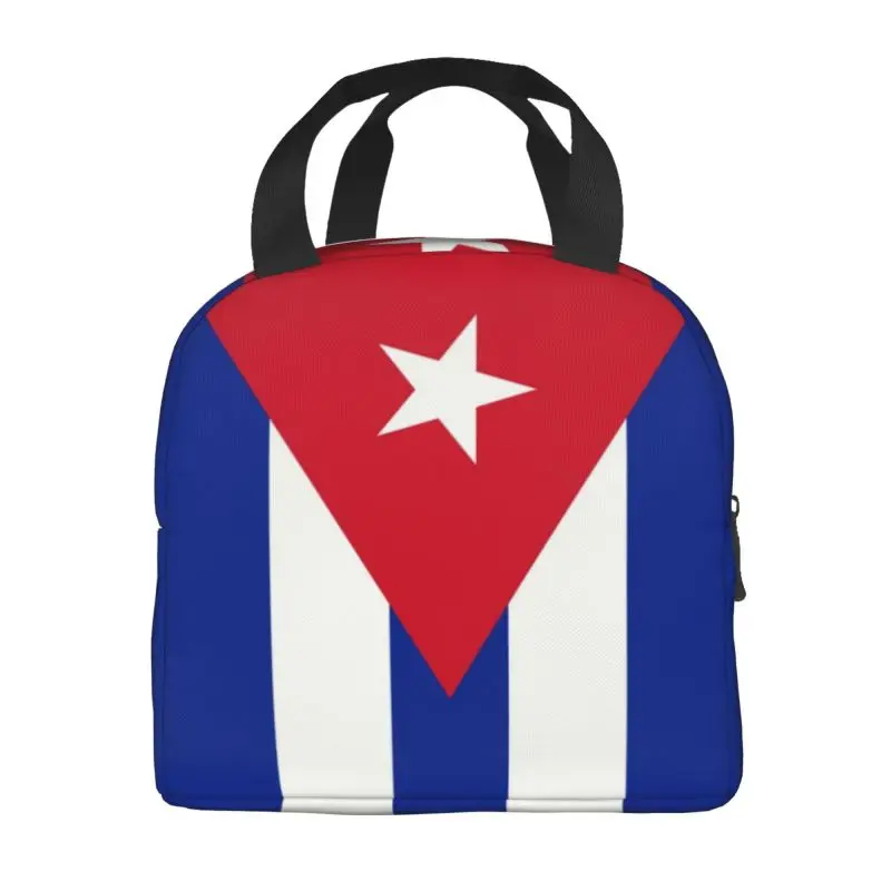 Flag Of Cuba Insulated Lunch Bag for Women Waterproof Cuban Patriotic Cooler Thermal Lunch Tote Beach Camping Travel