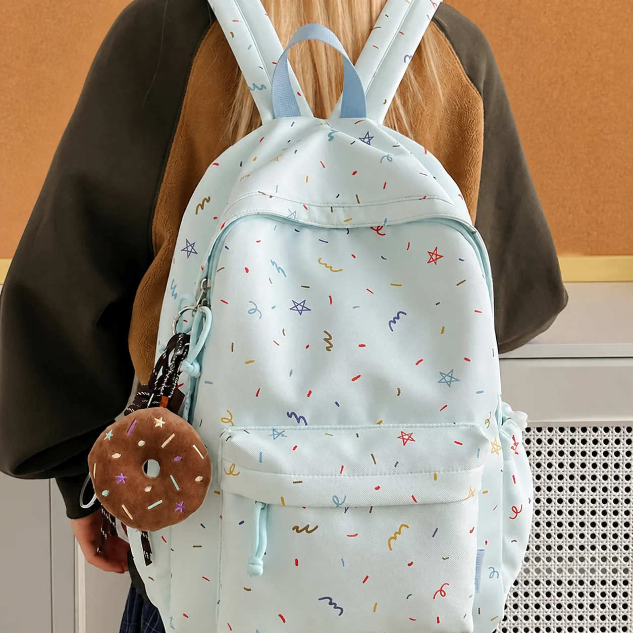 Korean Style Large Capacity Casual Backpack Women's School Bag Double Shoulder Bag for High School College Students