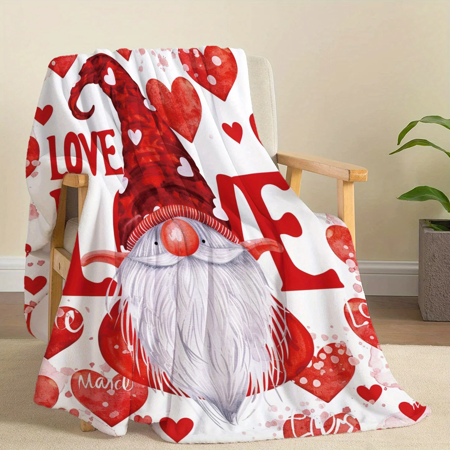 Snuggle-Ready Love Dwarf Flannel Blanket - Soft, Warm & Lightweight For Every Season