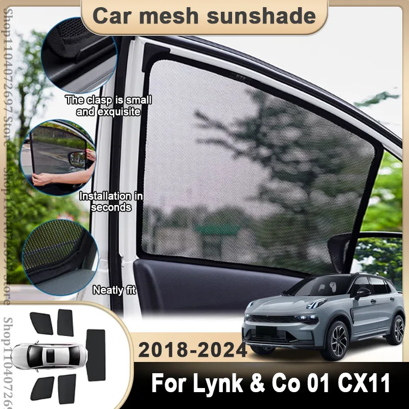 

Магнитный автомобильный солнцезащитный козырек для Lynk & Co 01 CX11 2018 2019 2020 2021 2022 2023 2024. Защитный козырек на лобовое стекло, передняя сторона.