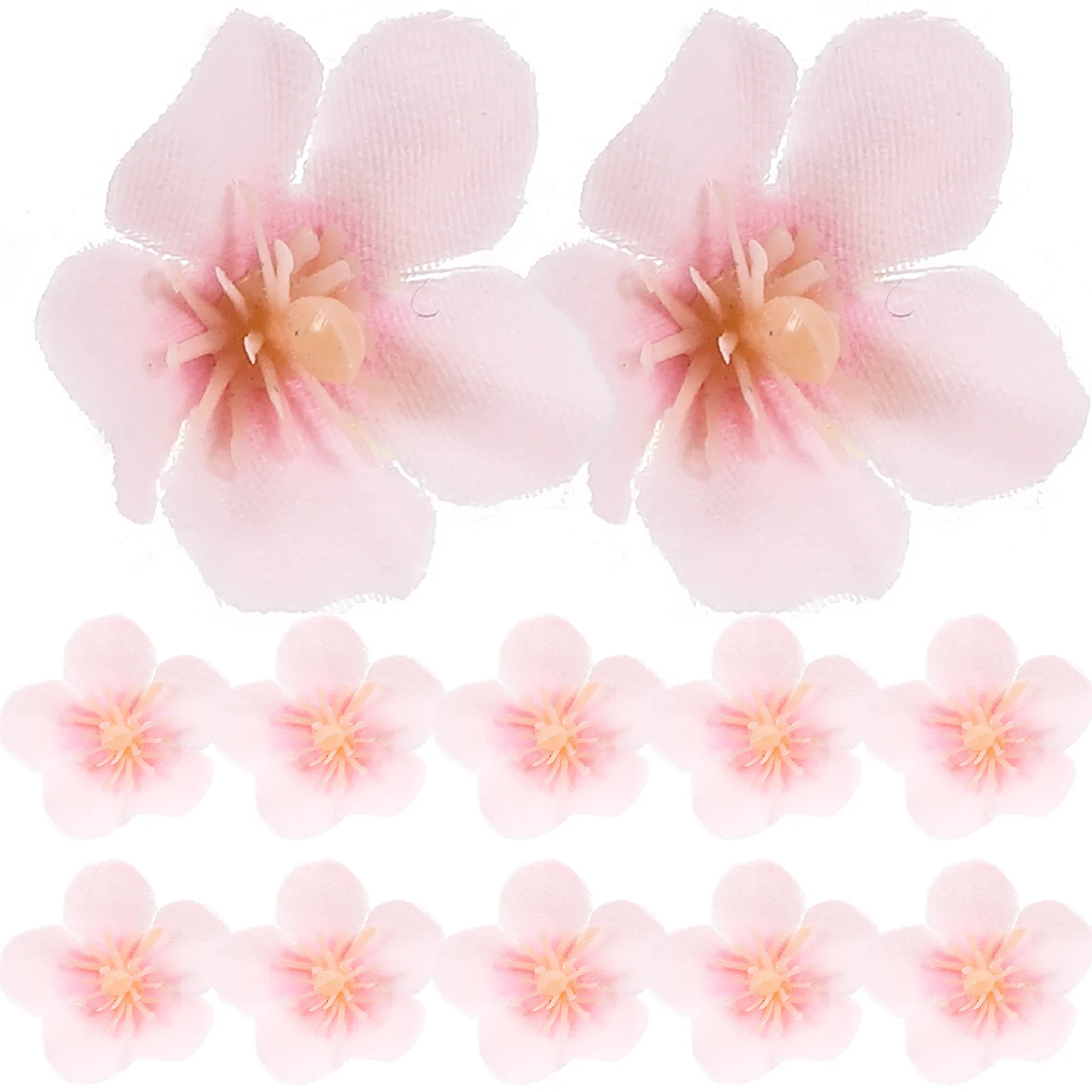 Cherry Blossom Petals Fake Oriental Head Decor Flowers Faux Decorations Accessories Artificial Heads Silk Cloth