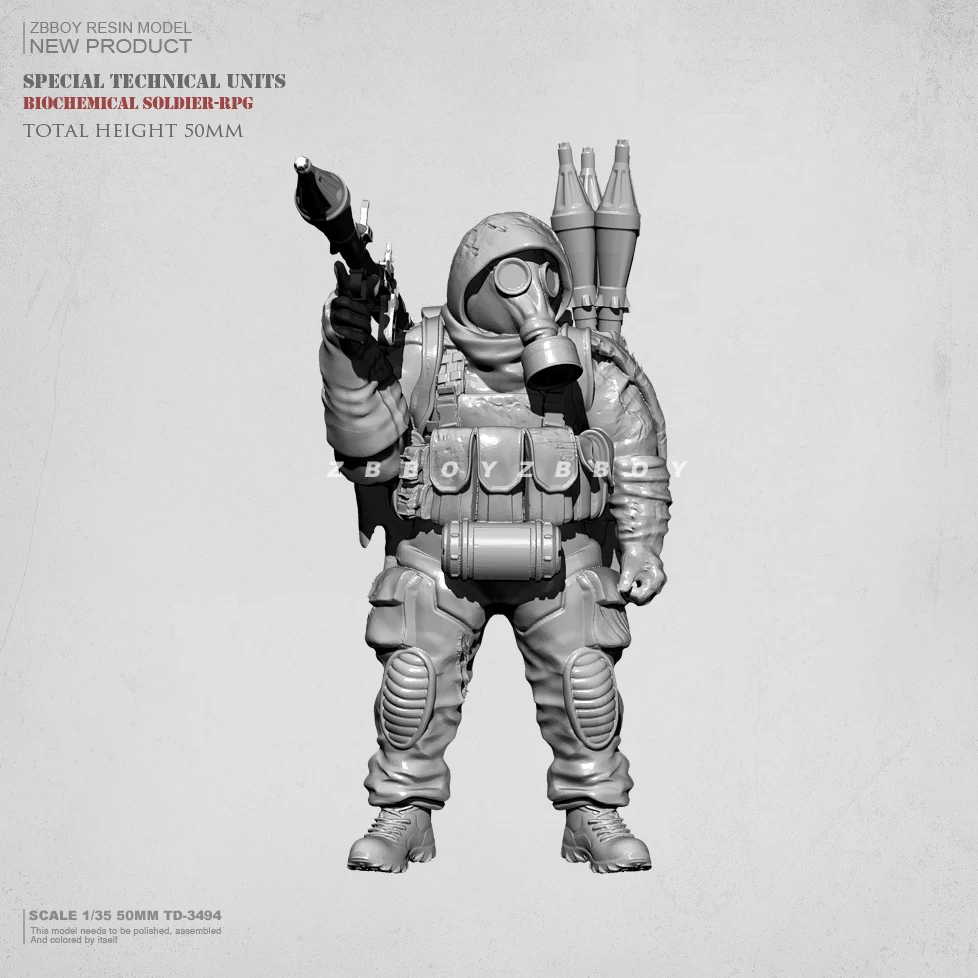 Kits de maquettes en résine de 50mm, figurine incolore à assembler soi-même (soldat en résine) 1/35 TD-3494