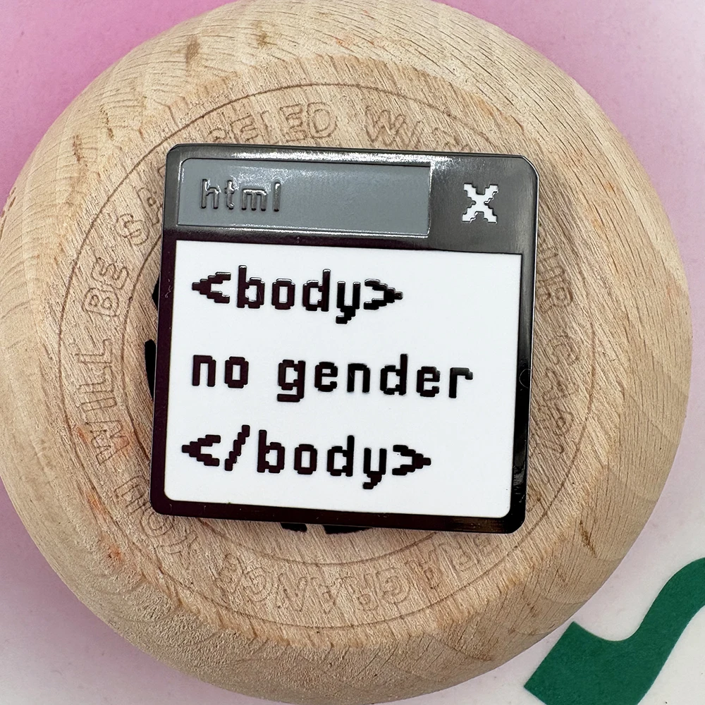 Html الجسم لا الجنس المينا بروش المتحولين جنسيا عبر/غير ثنائي التلبيب دبوس Html-المبرمج تذكارية هدية شارة الملحقات جمع