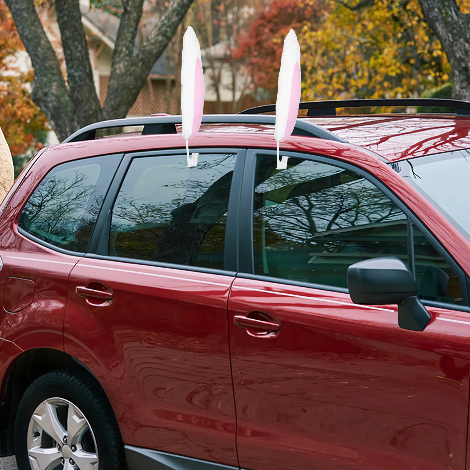 

Набор из 1 шт. Новогодние украшения для автомобиля в виде кроличьих ушей, из высококачественной износостойкой ткани, быстрая установка, праздничное украшение для окон и бамперов автомобиля