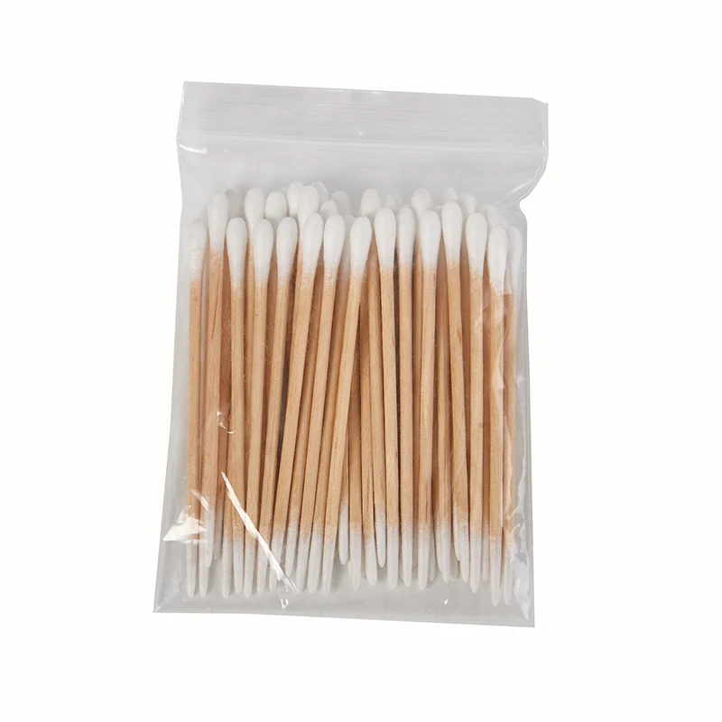 Cotonete Double Head para Mulheres, Maquiagem Cotton Buds, Dica para Médicos, Varas de Madeira, Limpeza de Orelhas Nariz, Ferramentas de Saúde, 50Pcs