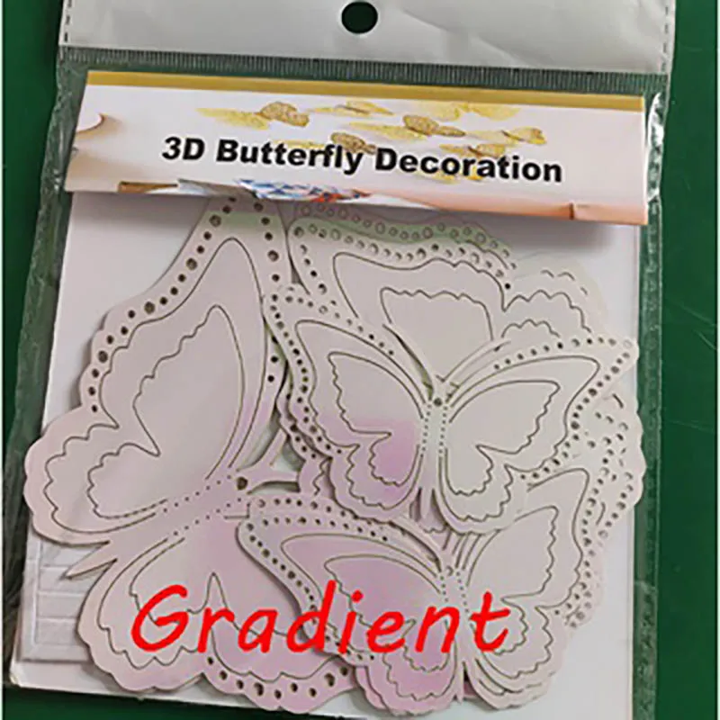 12pcs/set Gradient Hollow 3d Butterfly Wall Sticker For Wedding Decoration Living Room Window Home Decor Gold Silver Butterflies