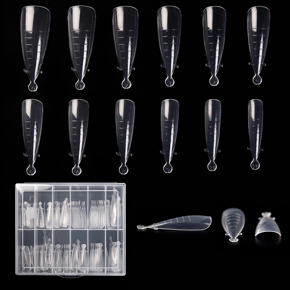 120Pcs Mold Nail Tips For Extension Nails Mold Artificial Nail Tips Manicures Tool Set Nail Mold Extend Gel Nail Extension Tool