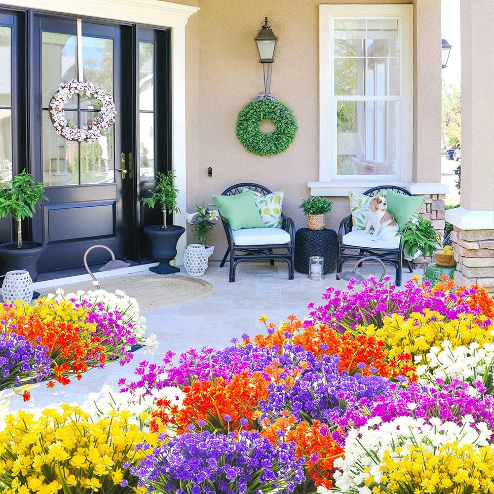 

Искусственные цветы для домашнего декора, 14 дюймов в высоту, креативные композиции для использования в помещении и на улице, как показано на фото