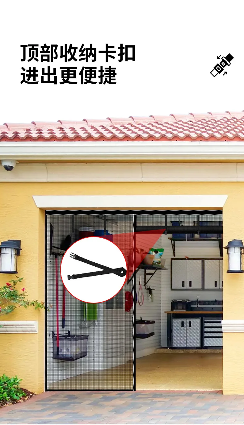 Benutzerdefinierte Größe Magnetische Tür Moskitonetz Bildschirm Sommer Anti Insekten Mesh Automatische Schließen Vorhang Garage Tür Vorhang große Größe – Detail 8