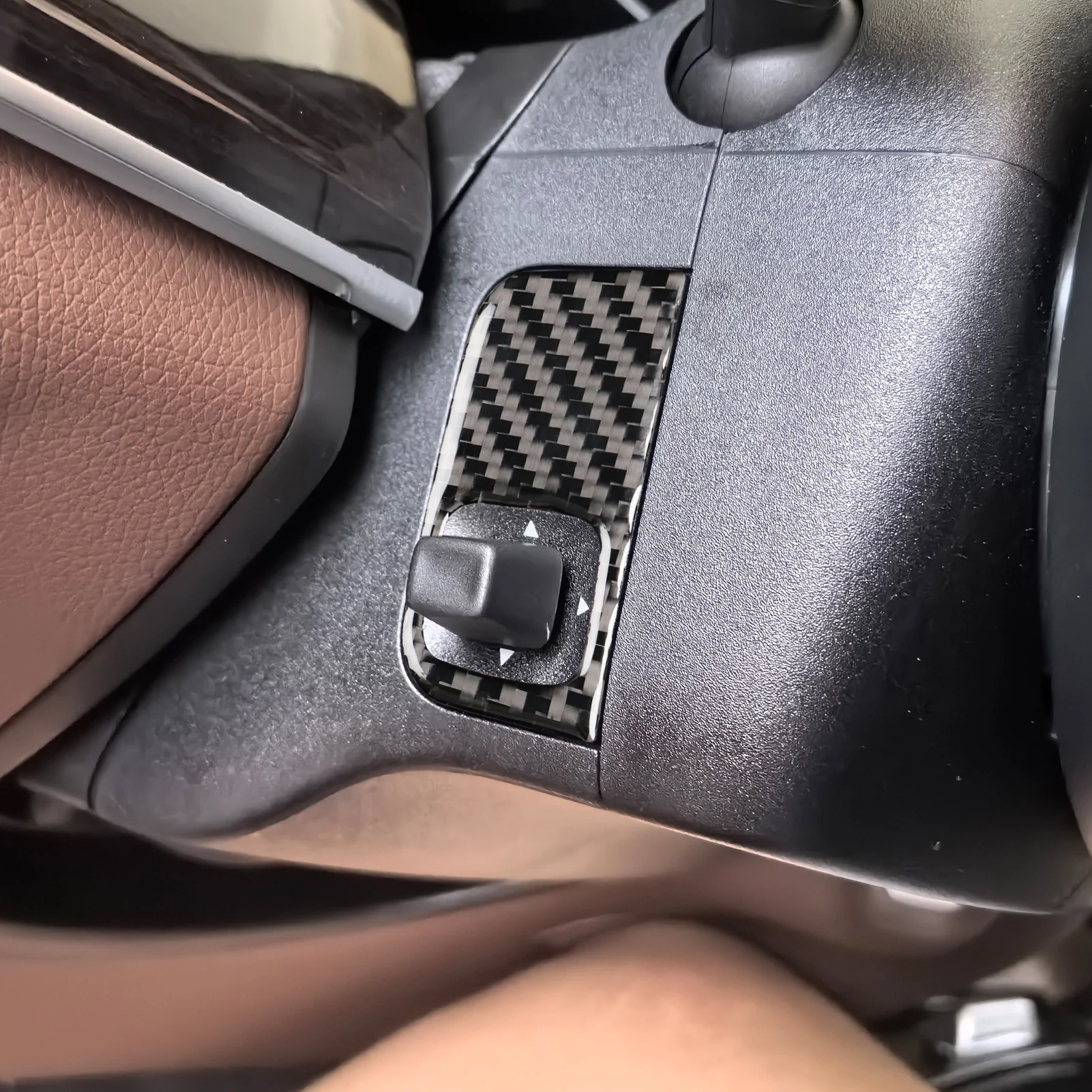 For Mercedes-Benz W167 GLE 300 350 400 450 2019-2024 Carbon Fiber Car Accessories Electric Steering Wheel Control Trim Sticker