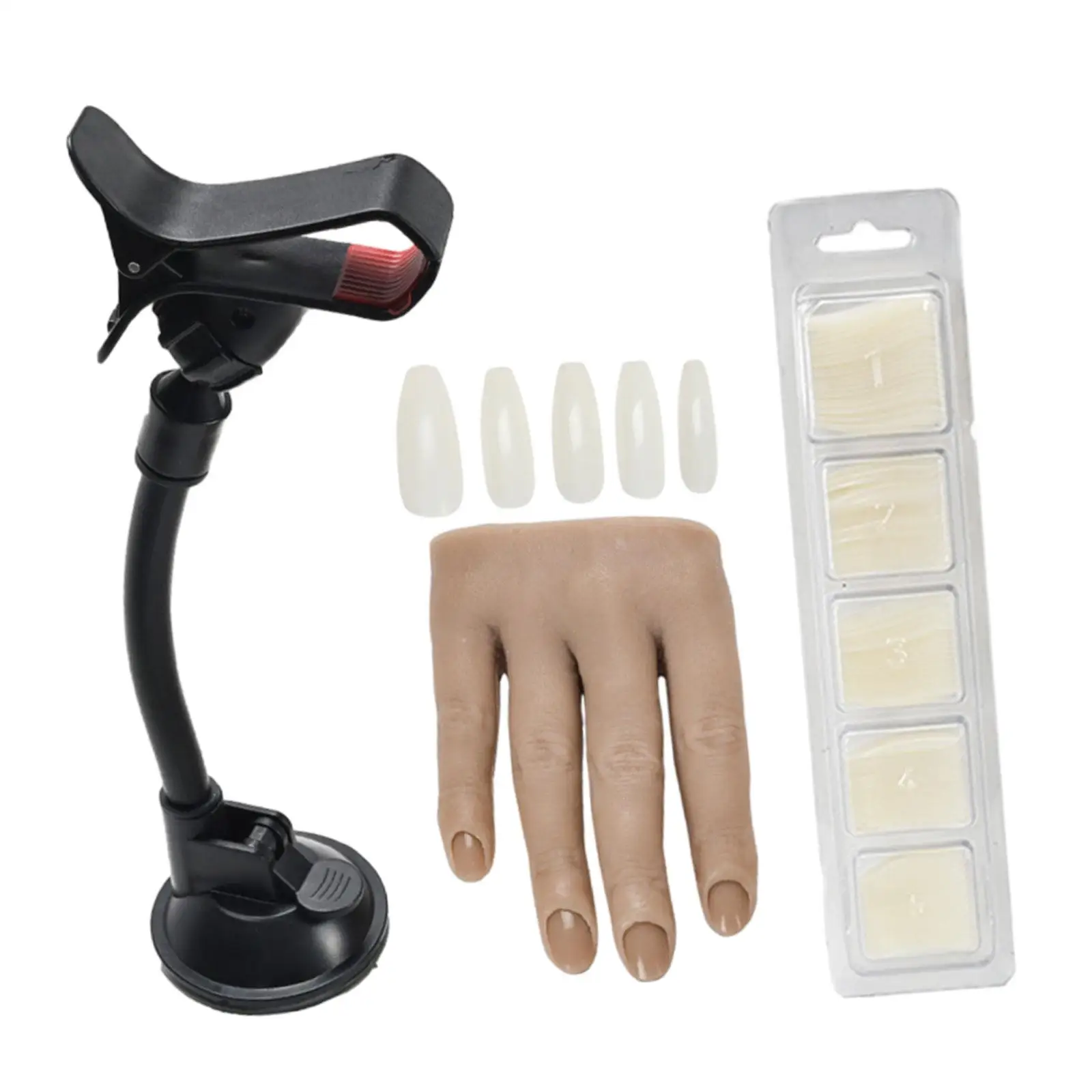 Mannequin Hands with Stand Bracket Reusable Nail Pratice Training Hand Halloween Decors for Technician DIY Nail Display Supply