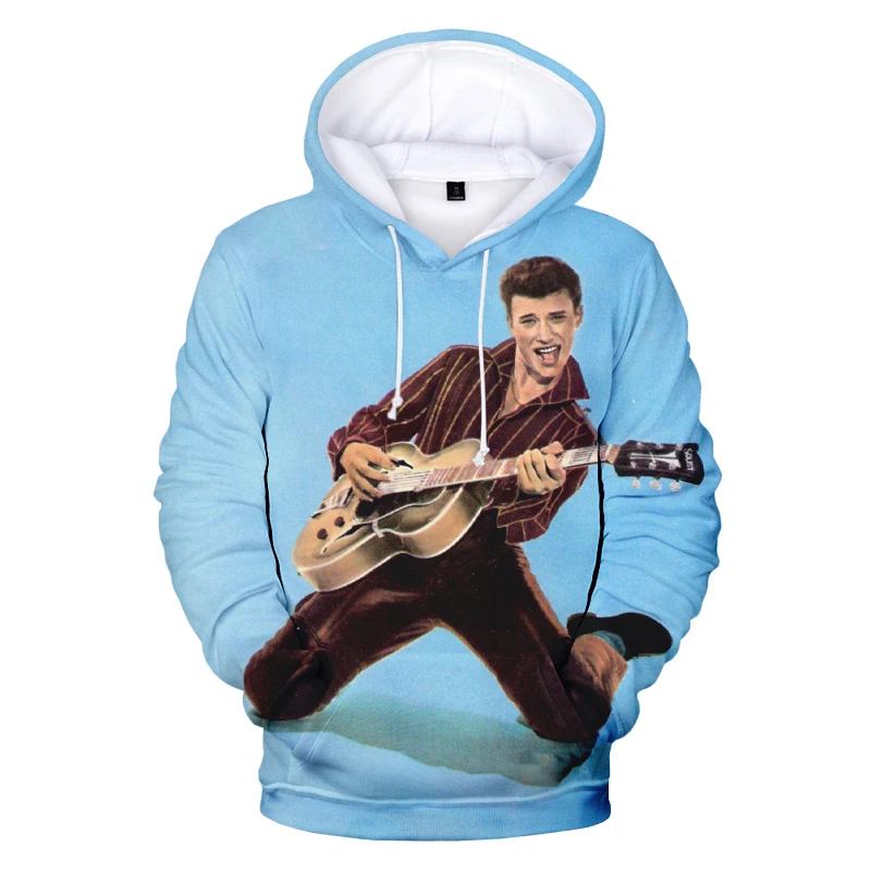 New Johnny Hallyday Hoodies France Rock Singer 3D Printed Sweatshirt Men Women Casual Hoodie Oversized Hip Hop Pullovers Coat