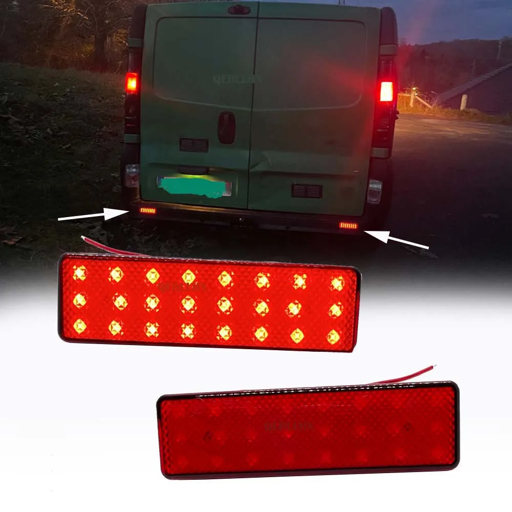 2Pcs LED Brake Lamp Rear Bumper Reflector Light for Renault Trafic Master for Nissan Primastar For Opel Vauxhall Vivaro Movano