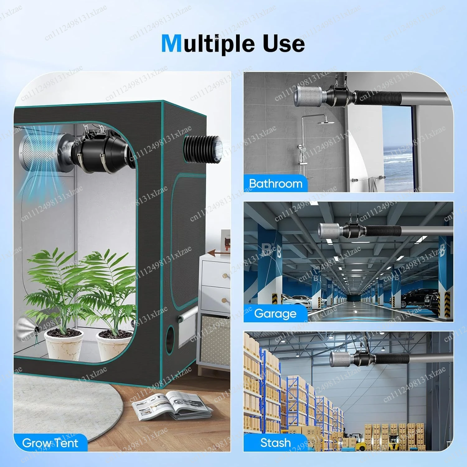 4/6 Inch EC Inline Duct Fan with Knob Speed Controller, Activated Carbon Filter Kit Odor Removal Ventilation Exhaust Fan Set