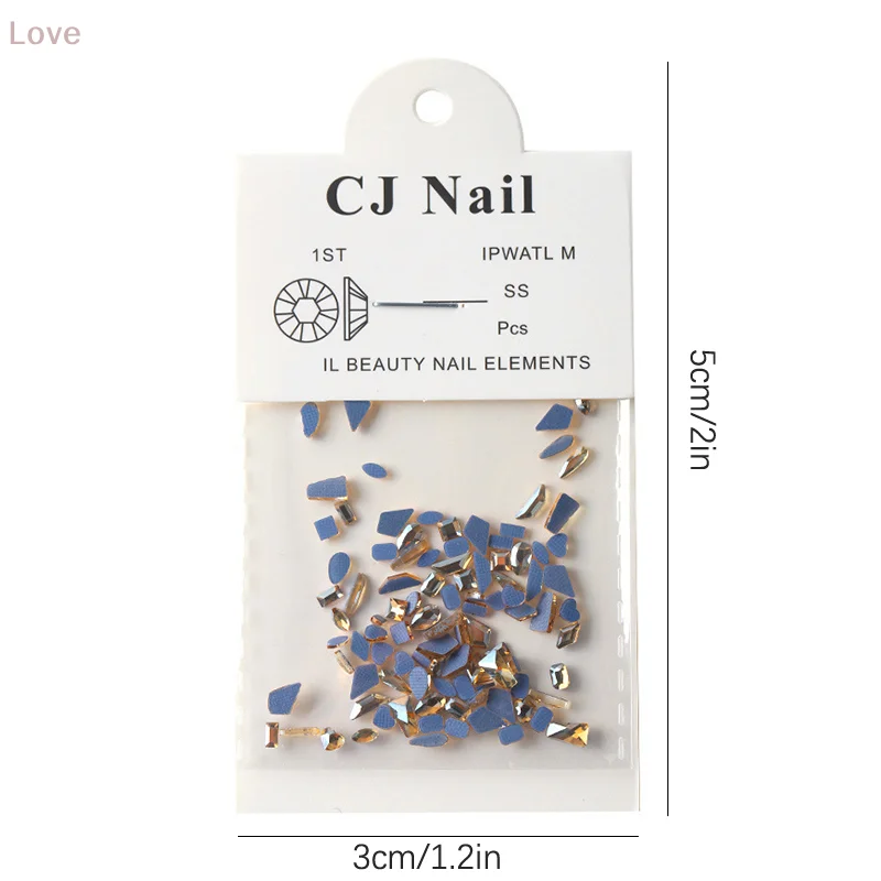 [L&P] 50 stks/set Aurora Zeezout Bubble Mengen Strass Speciaal gevormde Transparante Nagels Kunst Decoratie Mini Nagelbenodigdheden