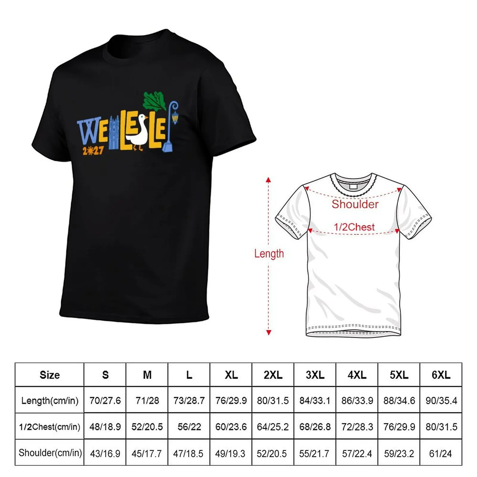 Wellesley Class of 2027 Lamp Post Bell Tower Goose T-Shirt plain graphics mens white t shirts