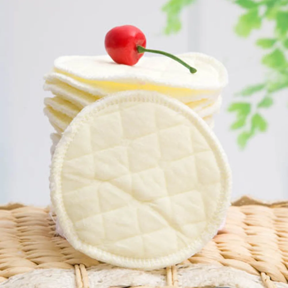 

6Pcs Comfortable Nursing Pads Absorbent Cotton Washable Breast Feeding Inserts Reusable Two-Layer Protection for Daily Use Soft